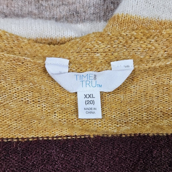 Multicolor Striped Cardigan Sweater Size 20 XXL Open Front Longline Fall Duster - Picture 10 of 13